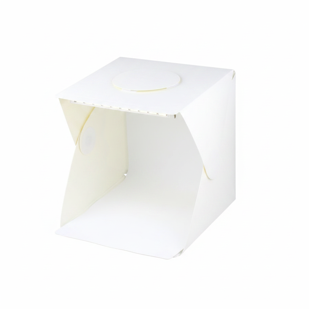 White geometric candle holder on a white background